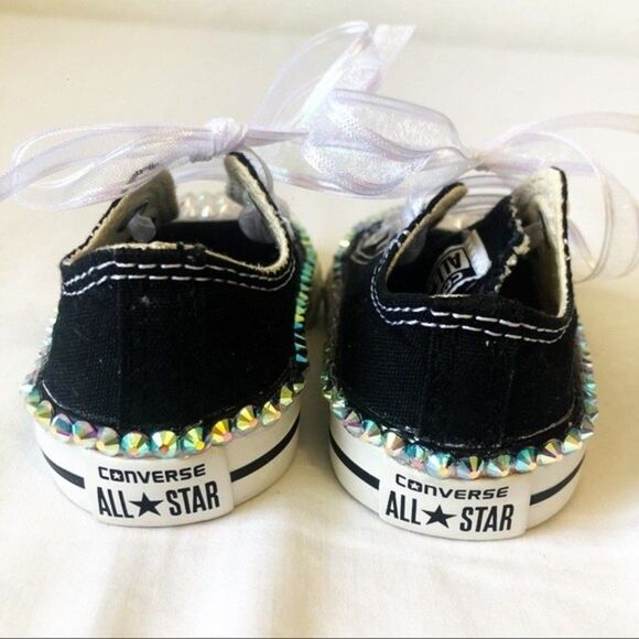 Embellished Converse Sneakers Size 2 (Baby) Carefully hand decorated - Picture 5 of 8